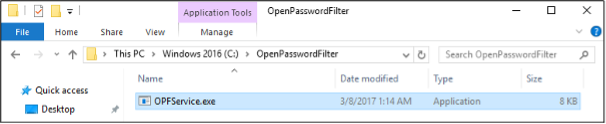 OpenPasswordFilter.exe on the C- Drive