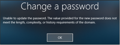 Password Change Failure