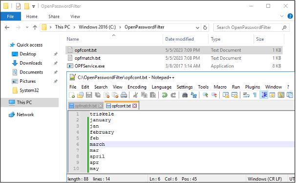 Two Password Lists, One for Exact Matches and One for Partial Matching